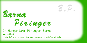 barna piringer business card